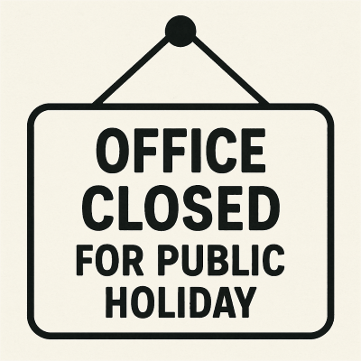 Office Closed for Public Holidays - 26th & 29th September